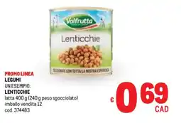 Metro Legumi lenticchie VALFRUTTA offerta