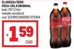 Metro Classica/zero COCA-COLA ORIGINAL offerta