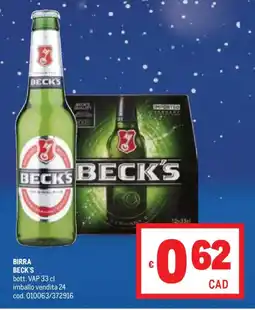 Metro Birra BECK'S offerta