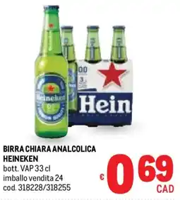 Metro Birra chiara analcolica HEINEKEN offerta