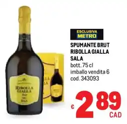 Metro Spumante brut ribolla gialla SALA offerta