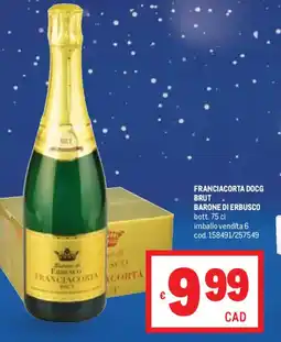 Metro Franciacorta docg brut BARONE DI ERBUSCO offerta