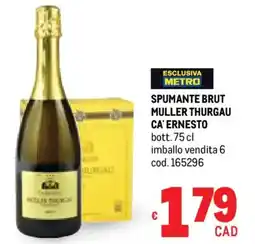 Metro Spumante brut muller thurgau CA'ERNESTO offerta