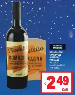 Metro Romagna doc sangiovese superiore MASTALSÓ offerta