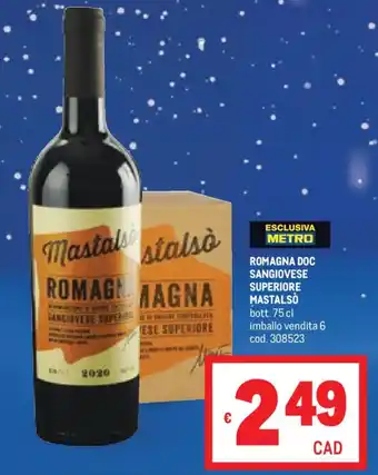 Metro Romagna doc sangiovese superiore MASTALSÓ offerta