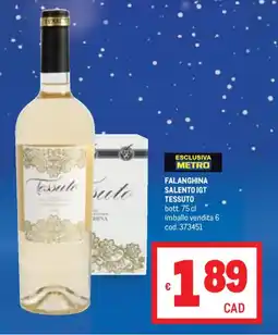 Metro Falanghina salento IGT TESSUTO offerta