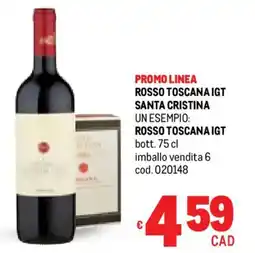 Metro Rosso toscana IGT SANTA CRISTINA offerta