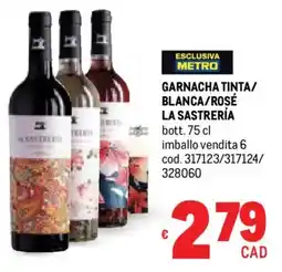 Metro Garnacha tinta/ blanca/rosé LA SASTRERÍA offerta