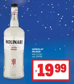 Metro Sambuca 42° MOLINARI offerta