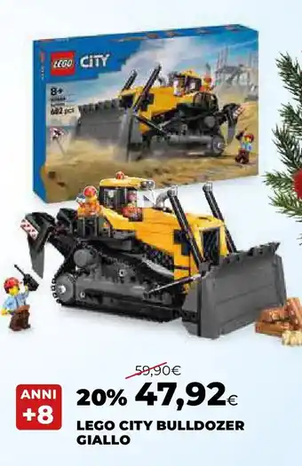 Lego city bulldozer giallo