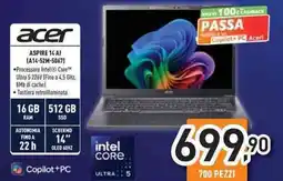 Unieuro acer ASPIRE 14 AI (A14-52M-5067) offerta