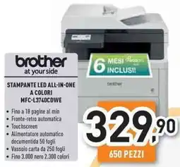 Unieuro brother STAMPANTE LED ALL-IN-ONE A COLORI MFC-L3740CDWE offerta