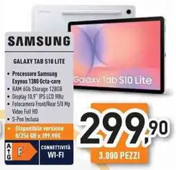 Unieuro SAMSUNG GALAXY TAB S10 LITE offerta