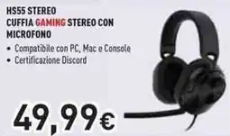 Unieuro HS55 STEREO CUFFIA GAMING STEREO CON MICROFONO offerta