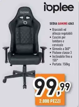 Unieuro ioplee SEDIA GAMING 4063 offerta