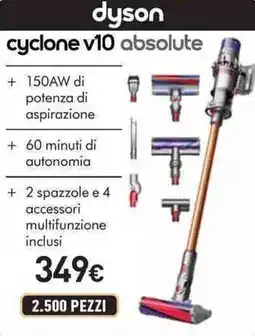 Unieuro dyson cyclone v10 absolute offerta