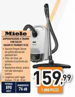 Unieuro Miele ASPIRAPOLVERE A TRAINO CON SACCO GUARD S1 PARQUET FLEX offerta