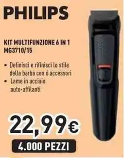 Unieuro PHILIPS KIT MULTIFUNZIONE 6 IN 1 MG3710/15 offerta