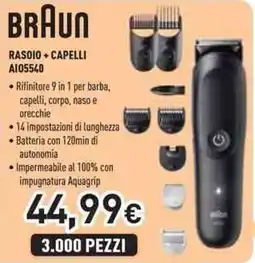 Unieuro BRAUN RASOIO + CAPELLI A105540 offerta