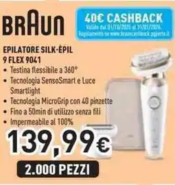 Unieuro BRAUN EPILATORE SILK-ÉPIL 9 FLEX 9041 offerta