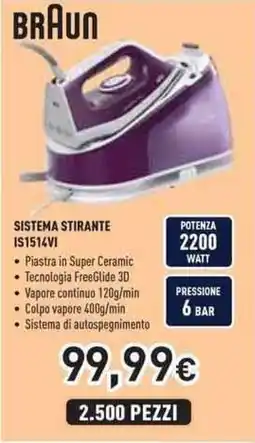 Unieuro BRAUN SISTEMA STIRANTE IS1514VI offerta