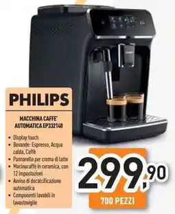 Unieuro PHILIPS MACCHINA CAFFE AUTOMATICA EP332140 offerta