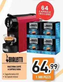 Unieuro BIALETTI MACCHINA CAFFÈ A CAPSULE GIOIA offerta