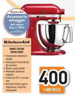 Unieuro KitchenAid ROBOT CUCINA 5KSM125EER offerta