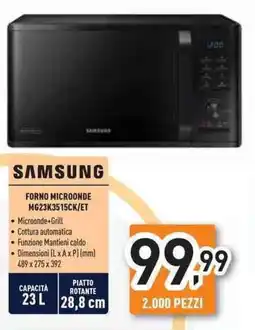 Unieuro SAMSUNG FORNO MICROONDE MG23K3515CK/ET offerta