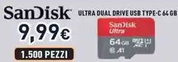 Unieuro SanDisk ULTRA DUAL DRIVE USB TYPE-C 64 GB offerta
