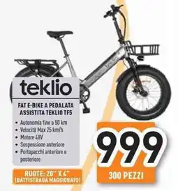 Unieuro teklio FAT E-BIKE A PEDALATA ASSISTITA TEKLIO TF5 offerta
