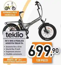 Unieuro teklio FAT E-BIKE A PEDALATA ASSISTITA TEKLIO TF4 offerta