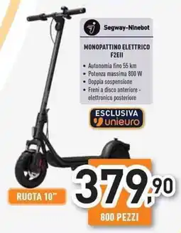 Unieuro Segway-Ninebot MONOPATTINO ELETTRICO F2EII offerta