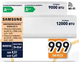 Unieuro SAMSUNG CONDIZIONATORE DUALSPLIT KITDUALLZ29+12 offerta