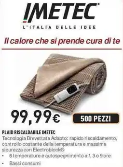 Unieuro PLAID RISCALDABILE IMETEC offerta