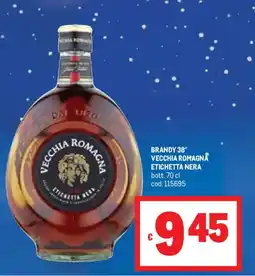 Metro Brandy 38° VECCHIA ROMAGNA ETICHETTA NERA offerta