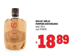 Metro Rum 40° añejo PAMPERO ANIVERSARIO offerta