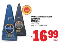 Metro Parmigiano reggiano dop 63/49 mesi BERTINELLI offerta