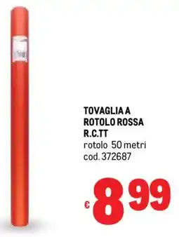 Metro Tovaglia a rotolo rossa R.C.TT offerta