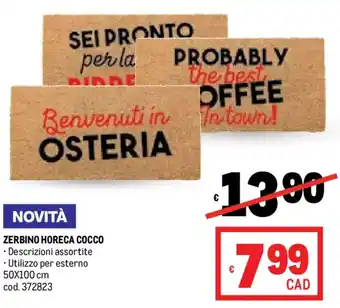 Metro Zerbino horeca cocco offerta