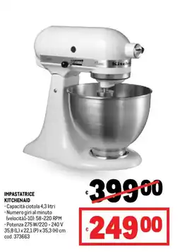 Metro Impastatrice KITCHENAID offerta