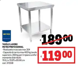 Metro Tavolo lavoro METRO PROFESSIONAL offerta