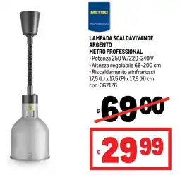 Metro Lampada scaldavivande argento METRO PROFESSIONAL offerta