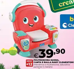 Ipercoop Poltroncina suona, canta e balla baby clementoni offerta