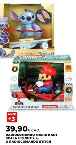 Ipercoop Radiocomando mario kart scala 1:18 ghz 2.4, o radiocomando stitch offerta