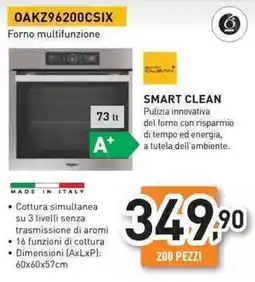 Unieuro Whirlpool Forno multifunzione OAKZ96200CSIX offerta