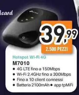 Unieuro tp-link Hotspot Wi-Fi 4G M7010 offerta