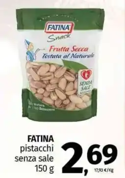 Pam FATINA pistacchi senza sale offerta