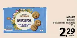 Pam MISURA biscotti dolcesenza integrale offerta