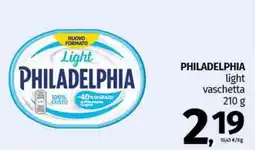 Pam PHILADELPHIA light vaschetta offerta